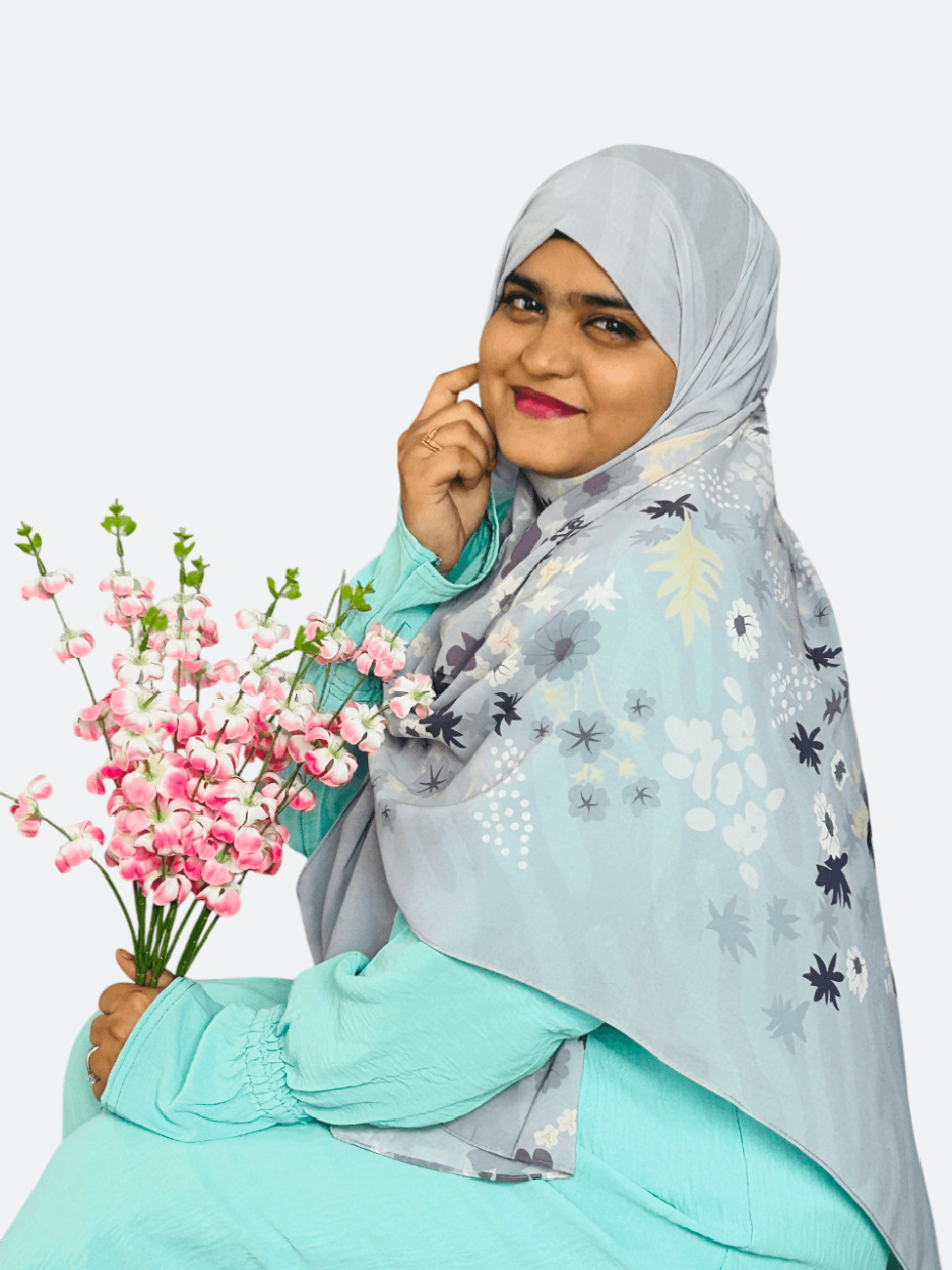 Pastel Snow Floral Chiffon Hijab