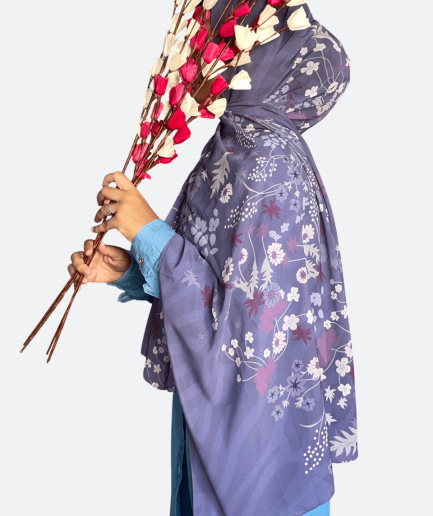 Periwinkle Floral Chiffon Hijab