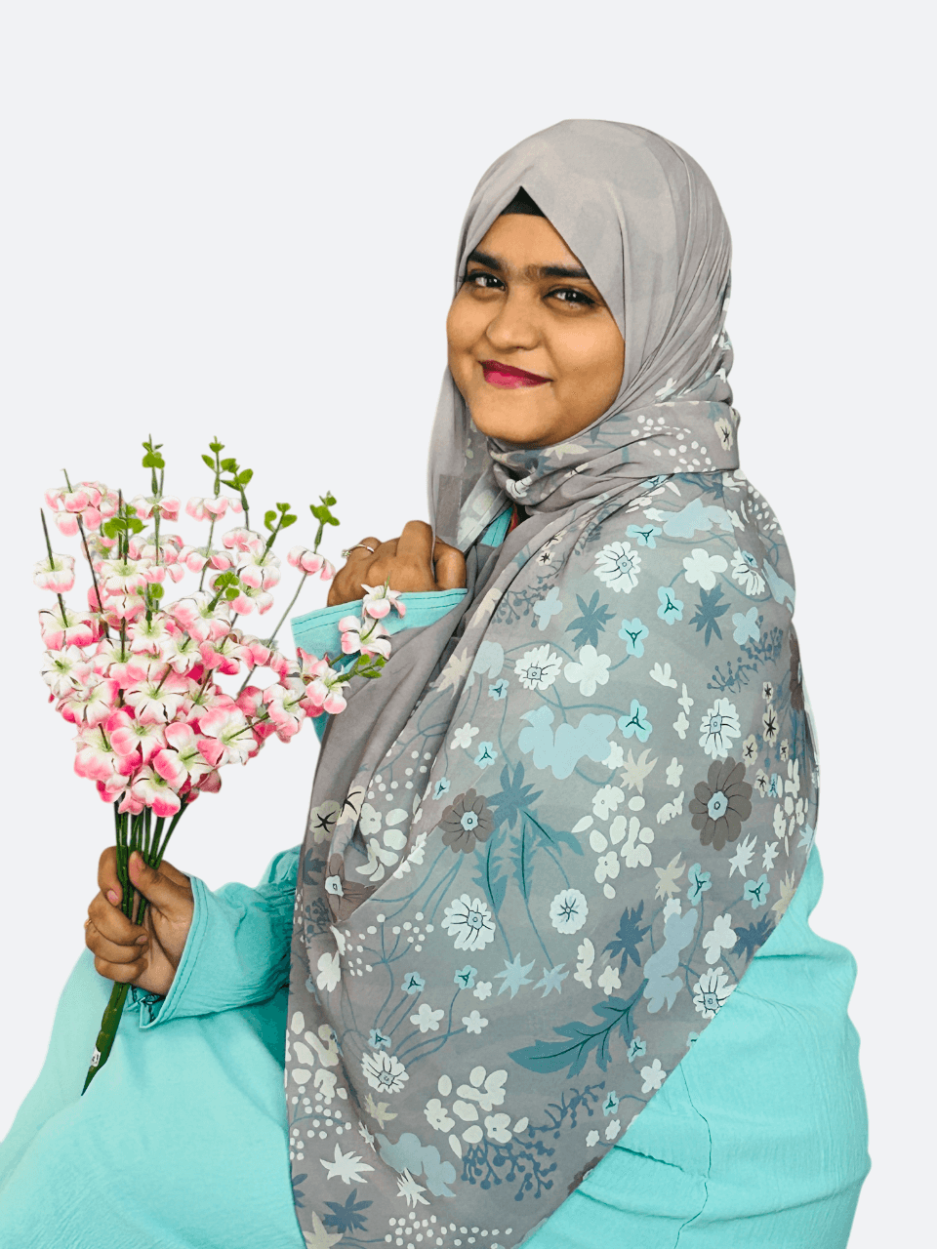 Silver Chalicer Floral Chiffon Hijab