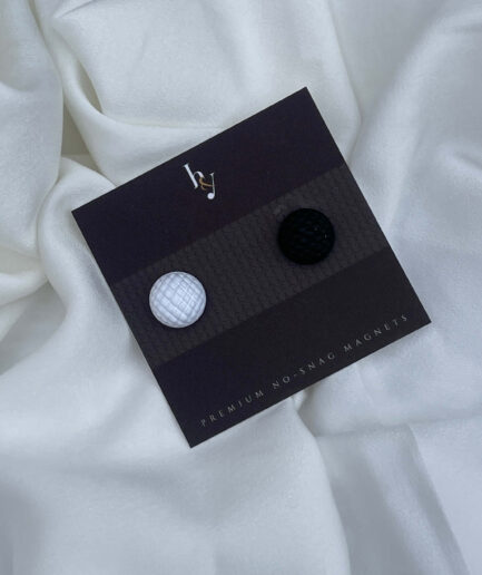 Black & White Waffle Texture No Snag Hijab Magnetic Pin (Set of 2)