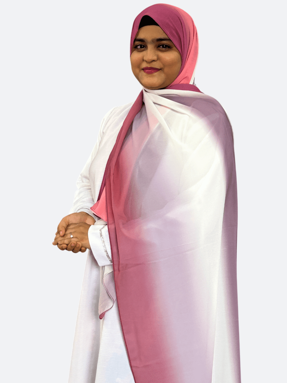 Flaming Bloom Ombre Chiffon Hijab