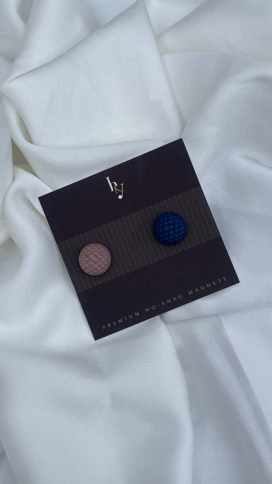 Rose Taupe Yale Blue Pyramid No Snag Hijab Magnetic Pin (Set of 2)