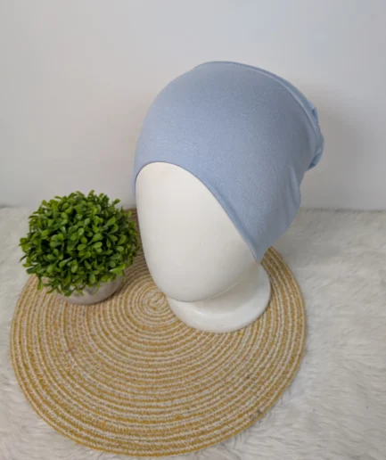 Blue mesh tube hijab cap for women - breathable comfortable under cap