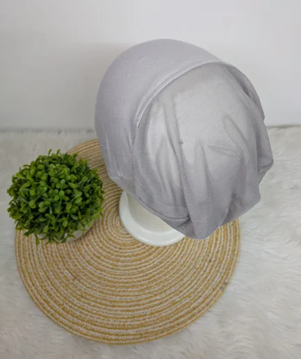 Silver mesh tube hijab cap for women - breathable modern under cap