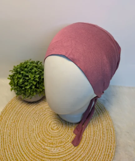 Dusty mauve tie back hijab cap for women – comfortable non-slip under hijab cap for daily wear