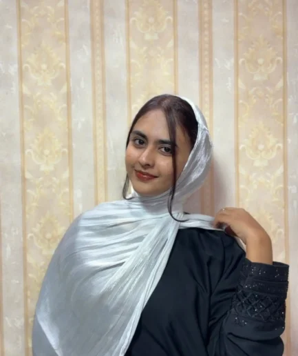 Misty blue premium shimmer organza hijab for women – elegant lightweight hijab for weddings and special occasions