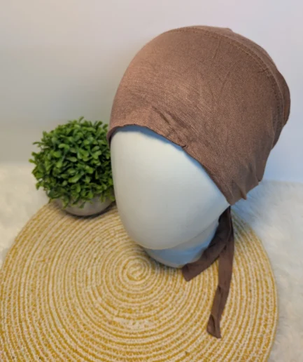 Roasted coco tie back hijab cap for women – comfortable non-slip under hijab cap for daily wear