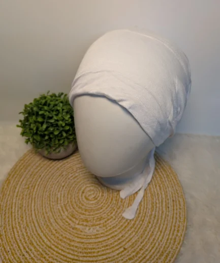 White tie back hijab cap for women – comfortable non-slip under hijab cap for daily wear