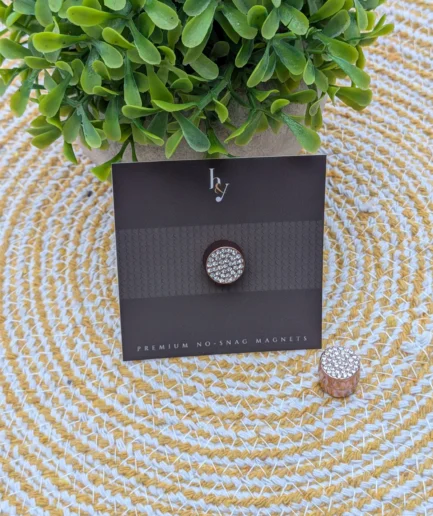 Noor magnetic hijab pin rose gold crystal – strong secure hold with sparkly crystals for elegant hijab styling